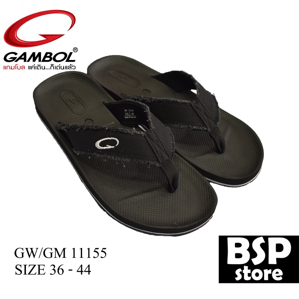 ภาพสินค้าgambol รุ่น GW/GM 11155 สีดำ (size 36-46) ผลิตจาก GBOLD Technology คุณภาพมาตรฐานของแกมโบล นุ่ม เบา สบายเท้า จากร้าน porporrpor บน Shopee ภาพที่ 2