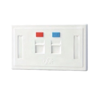 Link US-2122A Face Plate 1 Port With Shutter/Icon/Lable ID, White color