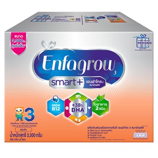 ภาพขนาดย่อของภาพหน้าปกสินค้าเอนฟาสมาร์ท3 พลัส สุตร3 Enfagrow smart3 3300สูตร 3 จากร้าน itthiphat0001 บน Shopee ภาพที่ 1