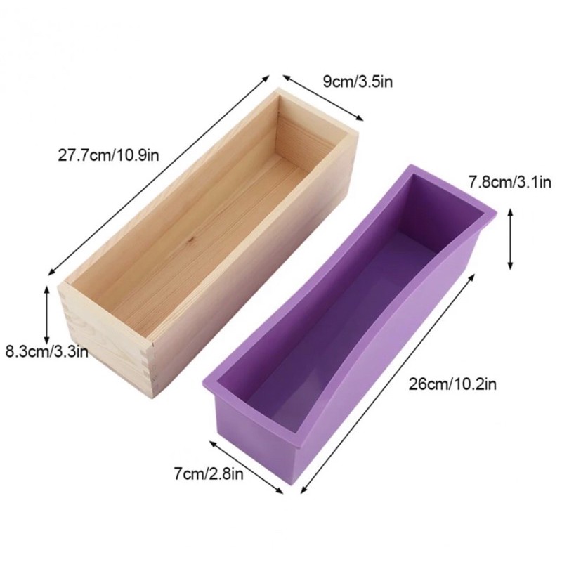 ชุดโมลไม้พร้อมโมลซิลิโคนสำหรับทำสบู่-โมลสบู่-บล๊อกสบู่-ขนาดมาตรฐาน