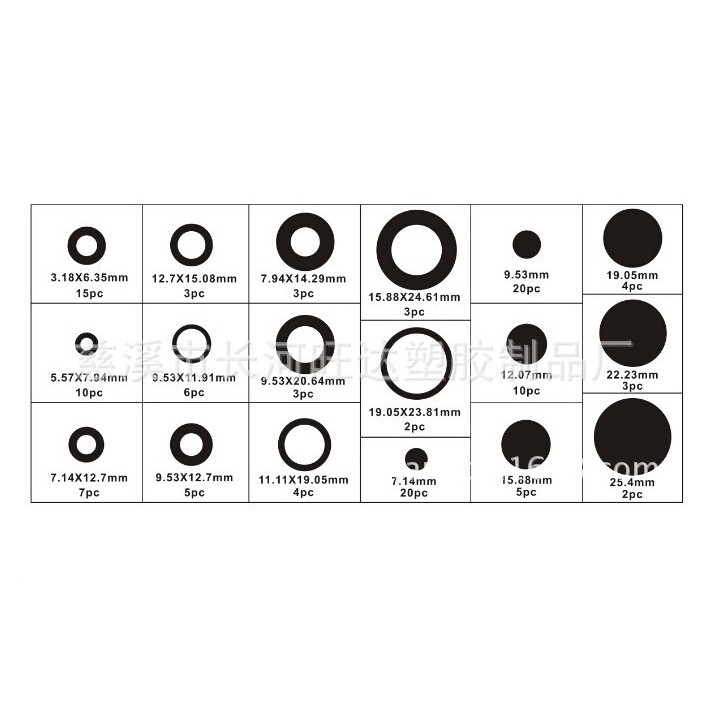 แหวนซีลยาง-125-ชิ้น-225-ชิ้นชุด-grommet-ยาง-o-ring-ซีลปะเก็น18-ขนาดที่แตกต่างกันสำหรับการป้องกันสายไฟปลั๊กและสายเคเบิล