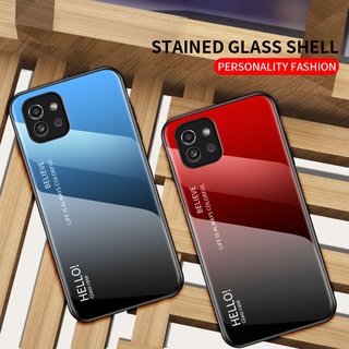 Samsung Galaxy A03 Core เคส เคสกระจก Tempered Glass Phone Case Soft TPU Edge Protection Hard Back Cover