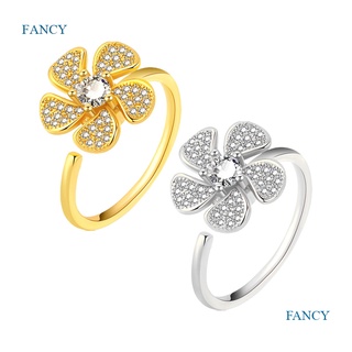 Fancyqube แหวนหมุนได้ รูปกังหันลมนําโชค สไตล์เกาหลี