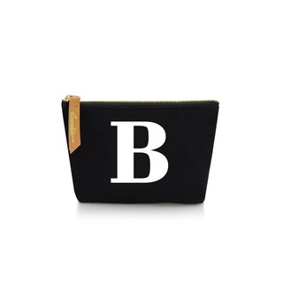 กระเป๋าผ้าลายอักษร ALPHABET  Pouch Coin Bag BLACK  B