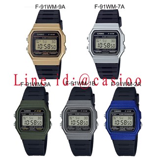 CASIO vintage-series รุ่น F-91WM รุ่น F-91WM F-91WM-7A F-91WM-9A  F-91WM-3A F-91WM-2A F-91WM-1B ของแท้ 100%