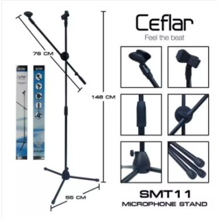 **ราคาดีสุด รีวิวแน่น** CEFLAR PROFESSIONAL MICROPHONE STAND SMT-11ขาตั้งไมโครโฟน แบบ 3 ขา สามารถใช้ตั้งไมค