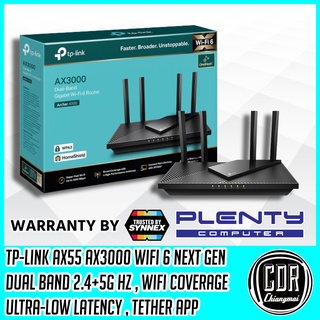 TP-LINK Wi-Fi 6 Router Dual-Band Gigabit รุ่นArcher AX55/AX3000 เทคโนโลยี OFDMA ส่งข้อมูลเร็วกว่า 4 เท่า(ประกันLifetime)