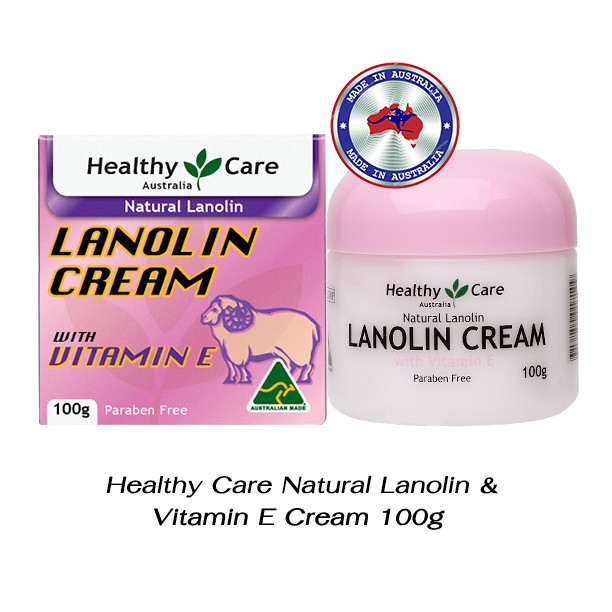 ครีมรกแกะแท้-ครีมออสเตรเลียแท้-สูตรผสมวิตามินe-healthy-care-natural-lanolin-amp-vitamin-e-cream-100g