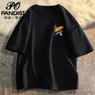 [พร้อมส่ง] Pandist เสื้อยืดแขนสั้น ทรงหลวม สีชมพู สไตล์ฮ่องกง แฟชั่นฤดูร้อน สําหรับผู้ชาย คู่รัก