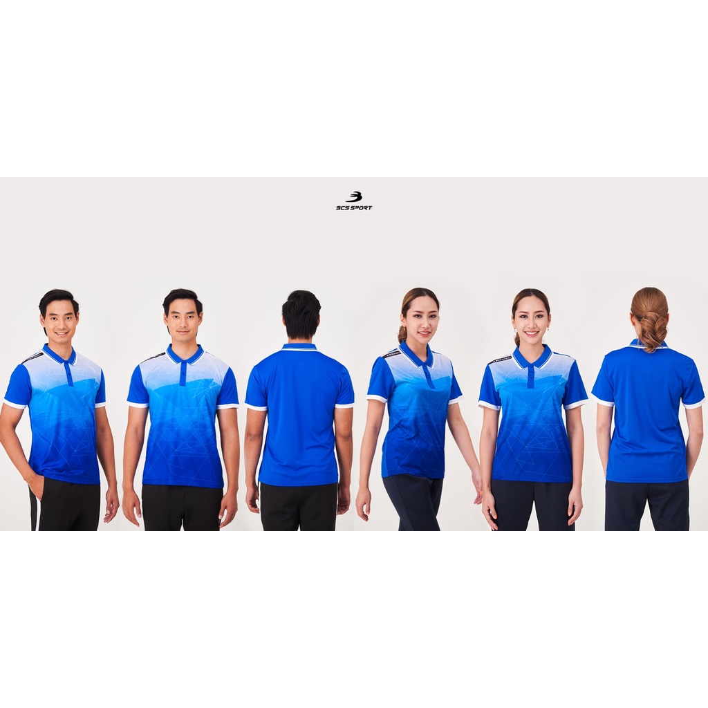bcs-sport-เสื้อพิมพ์ลาย-กีฬา-คอโปโล-ปกสปอร์ต-สีน้ำเงิน-unisex-เนื้อผ้า-micro-plus-รหัสj9004-j9006-polo-neck-sublimation