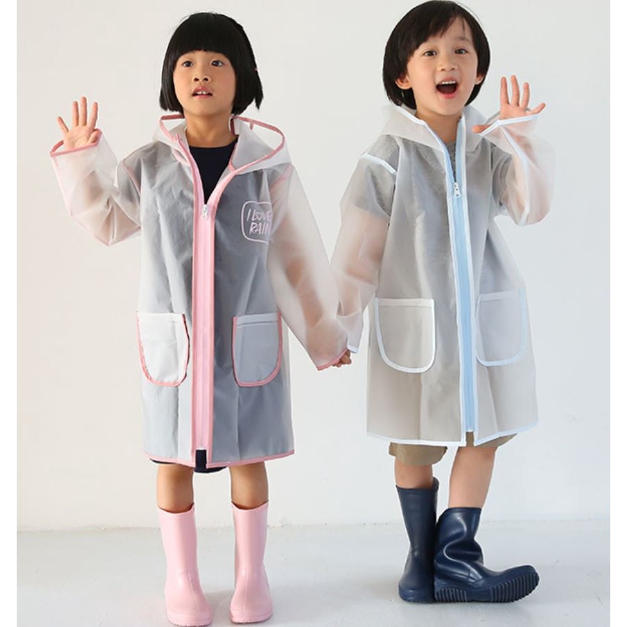 akachan-เสื้อกันฝนเด็ก-peva-แบบใสขอบดำ-ราคาเฉพาะเสื้อกันฝน-สำหรับเด็กสูง-100-110-ซม-อายุ-3-5-ปี