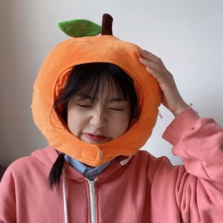 หมวก ลายผลไม้น่ารัก สีส้ม เหมาะกับของขวัญฮาโลวีน สไตล์ญี่ปุ่น สร้างสรรค์ สําหรับถ่ายรูป พร็อพปาร์ตี้