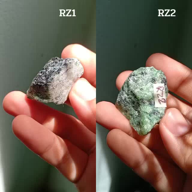 รูบี้-ซอยไซต์-ruby-zoisite-หินดิบ-หินธรรมชาติ-หินสีเขียว-rz1-rz2