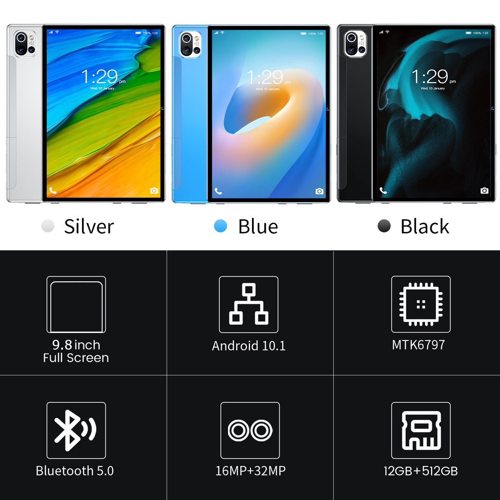 ภาพสินค้า2022 ใหม่ล่าสุด Tablet 12+512GB 5G อินเตอร์เนตเท็ปเล็ต 10นิ้ว สลิม แท็บเล็ตราคาถูก รองรับ 2 ซิมการ ไอแพด สำนักงาน จากร้าน ux7kp7vgrc บน Shopee ภาพที่ 8