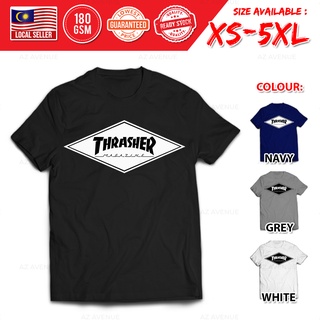 เสื้อแฟชั่นผญ2022 อื่นๆ - THRASHERรองเท้าสเก็ตบอร์ดสตรีทแวร์180GSMเสื้อยืดผ้าฝ้าย100%เสื้อยืดแขนสั้