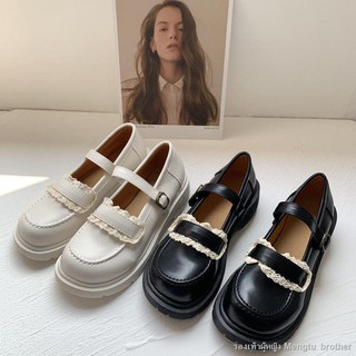 เทรนด์ #🔥🌟2021ใหม่สไตล์ฝรั่งเศสย้อนยุคสไตล์อังกฤษ jk รองเท้าหนังสไตล์ญี่ปุ่นรองเท้าลูกไม้แมรี่เจนพื้นหนาสไตล์นางฟ้า
