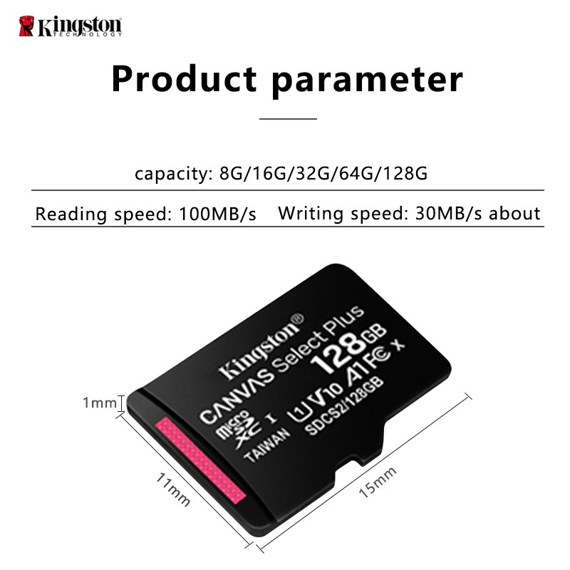 ภาพสินค้าKington SD Card Micro sdcard Memory Card Class 10 100MB/s /16GB/32GB/64GB/128GB TF Card For CCTV Dashca จากร้าน zz1klhcjoh บน Shopee ภาพที่ 1