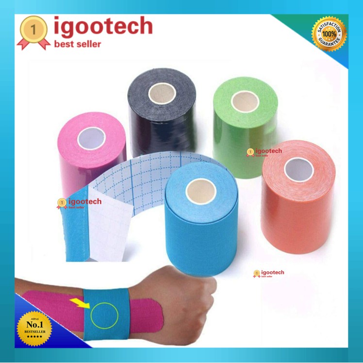 igootech-พร้อมส่ง-5cmx5m-kinesiology-tape-kinesio-คิเนสิโอ-เทปผ้าบำบัด-เทปพยุงกล้ามเนื้อ