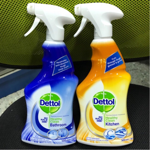พร้อมส่ง🦠 Dettol Healthy Clean Bathroom/Kitchen สเปรย์ฉีดพ่นฆ่าเชื้อโรค  99.9% 500ml | Shopee Thailand