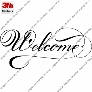 ยินดีต้อนรับ สติ๊กเกอร์ 3M ลอกออกไม่มีคราบกาว welcome sign 2 Removable 3M sticker, สติ๊กเกอร์ติด รถยนต์ มอเตอร์ไซ