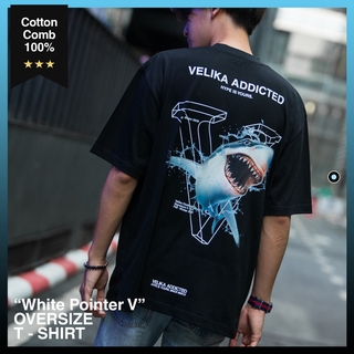 🔥ลดเพิ่ม 120.- CODE: VEKOC1🔥 - เสื้อยืด Oversize - "White Pointer V" | Velika