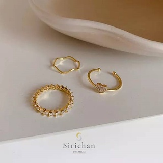 ภาพหน้าปกสินค้าSale!! แหวนแฟชั่น แหวนเกาหลี Minimal and Chic Set 3 ชิ้น สีทอง18K ไม่มีสารนิเกิล และ ตะกั่ว ที่เกี่ยวข้อง