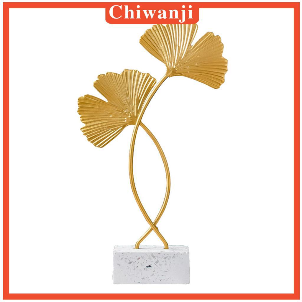 chiwanji-รูปปั้นใบไม้เหล็กสีทองสําหรับตกแต่ง