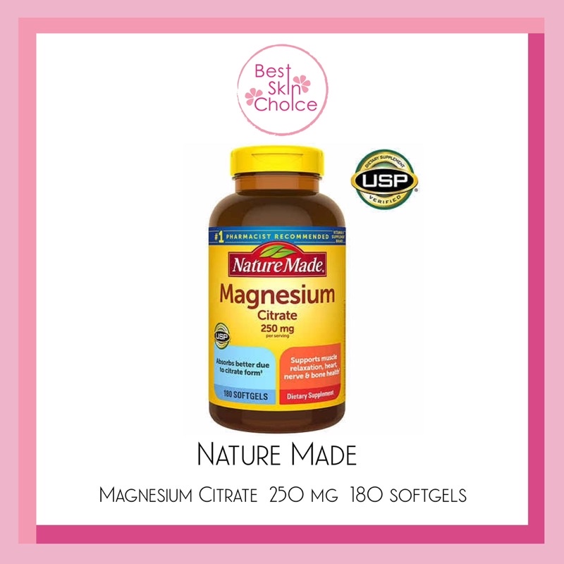 Nature Made Magnesium Citrate 250 mg., 180 Softgels Shopee Thailand