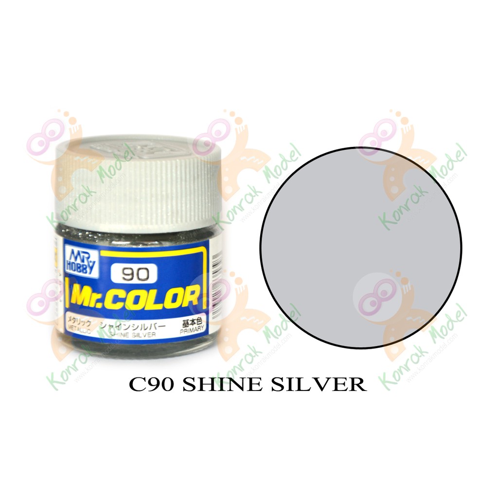 Mr. Hobby C90 Metallic Shine Silver 10ml, GSI Mr. Color