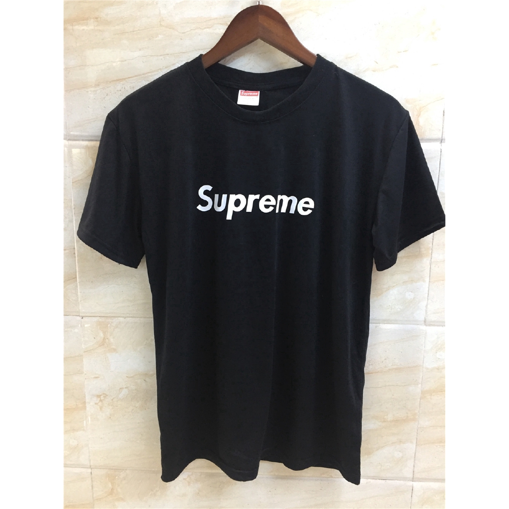 เสื้อยืดlogo-printed-round-neck-and-cotton-mens-womens-short-sleeve-t-shirt-unisexual-hip-hop-comfortable-soft-cotton