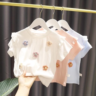 [Babycat] พร้อมส่ง ลดกระหน่ํา เสื้อยืดแขนสั้น พิมพ์ลายลูกไม้น่ารัก สไตล์เกาหลี ญี่ปุ่น ฤดูร้อน สําหรับเด็กผู้หญิง 2022