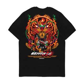 เสื้อยืดโอเวอร์ไซส์เสื้อยืด ลายการ์ตูนอนิเมะ Kamen Rider OOO KIZARUS-3XL