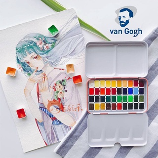 (พรีออเดอร์) สีน้ำแบ่งแพน 40 สี ยี่ห้อ van gogh