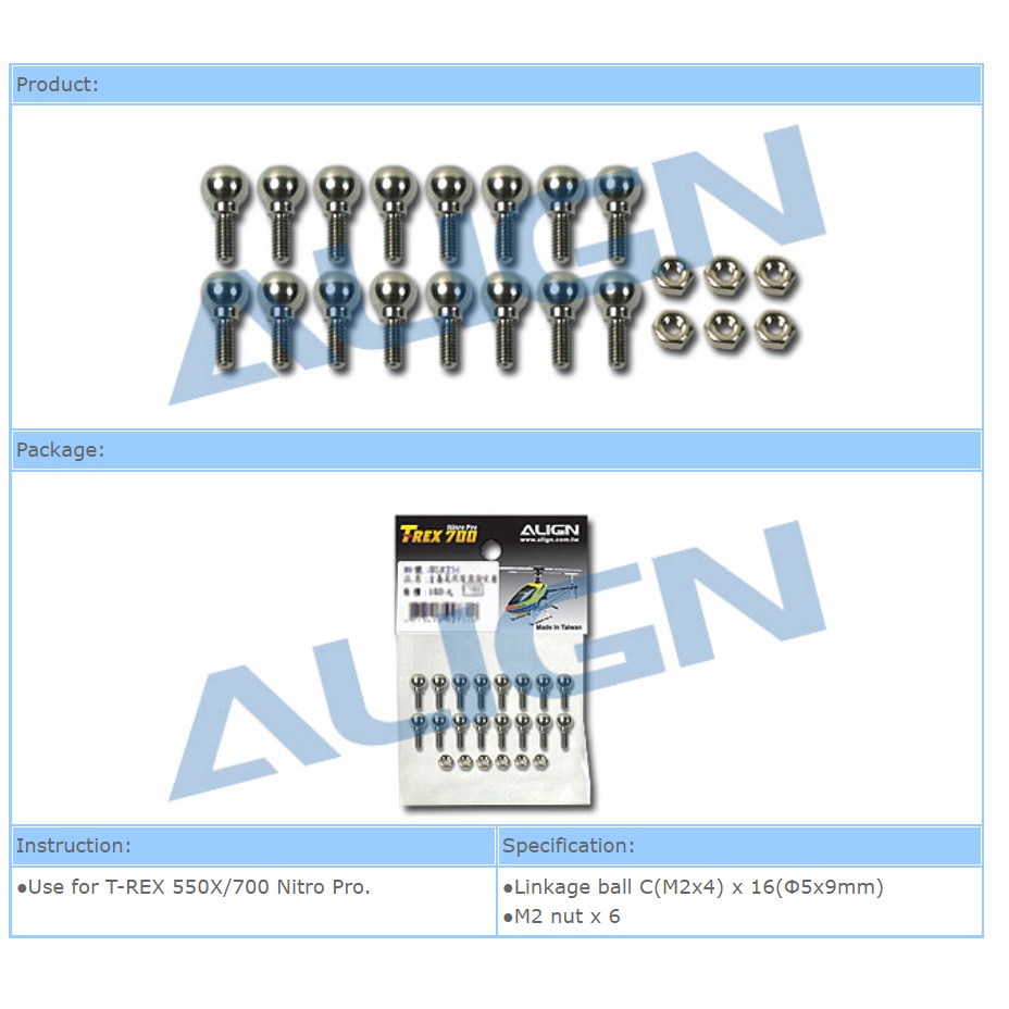 อะไหล่-ฮอ-550x-700-linkage-ball-c-hardware-bag-hn7080-อะไหล่เฮลิคอปเตอร์-อะไหล่ฮอ-trex-align-t-rex-rc