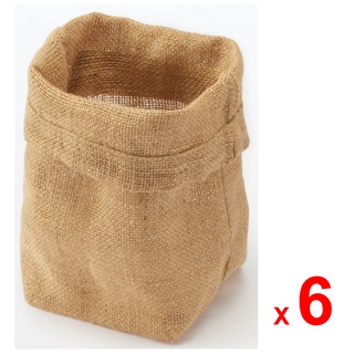 MUJI ถุงปอกระเจาพร้อมเชือกรูดปากถุง อเนกประสงค์ มูจิ สำหรับใส่ผัก ขนม ไม่สามารถซักได้ ขนาด 11 x 11 x 24 เซนติเมตร 6 ชิ้น