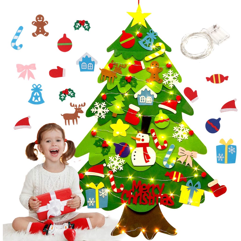 พร้อมส่ง-diy-ต้นคริสต์มาส-ของเล่น-3d-christmas-tree-แขวนผนังต้นคริสต์มาส-และไฟ-สายไฟ-led-สําหรั-ตกแต่งคริสต์มาส