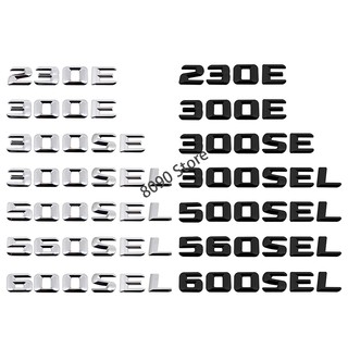 Metal Car Rear Sticker for Mercedes Benz Letter 230E 300E 300SE 300SEL 500SEL 560SEL 600SEL Auto Trunk Emblem Badge Decal