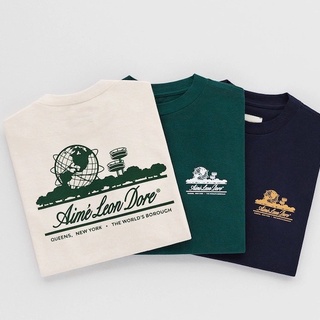 【ใหม่】เสื้อยืดแขนสั้น พิมพ์ลายอนิเมะ Leon Dore New York Queens Landmarks สําหรับผู้ชาย