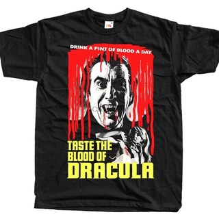 เสื้อยืดโอเวอร์ไซส์เสื้อยืดผ้าฝ้าย พิมพ์ลายโปสเตอร์สยองขวัญ The Blood Of Dracula V3 คุณภาพสูง สําหรับวัยรุ่น และฟิตเนสS-