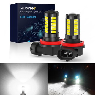 Auxito หลอดไฟตัดหมอก 1000Lm H11 H8 LED 9006 9005 LED 5630SMD 6000K สีขาว 2 ชิ้นสําหรับรถยนต์