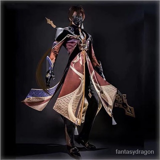 Genshin Impact Zhongli cosplay costume Zhongli full cosplay costume and wig