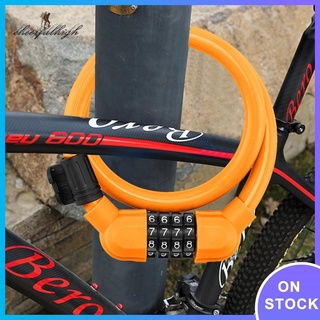 ✿cheerfulhigh✿Professional 4-Digit Password Anti-Theft MTB Bike Steel Cable Locks with Lock Bracket✿
