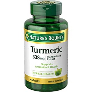 ขมิ้นชันสกัด Natures Bounty, T Turmeric & Curcumin, Extract, 538 mg, 45 Capsules