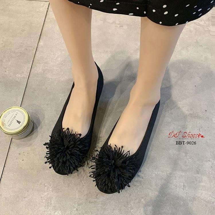 bbt-9026-รองเท้าคัชชูส้นเตี้ย-ทรงเก็บหน้าเท้า-วัสดุผ้าสักหลาด