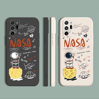 for Samsung Galaxy Note 20 Ultra Note10 A30 A50 A20 A50S A10 Fashion Space Man NASA Square Straight Edge Soft Silicone Cover Duable Phone Case
