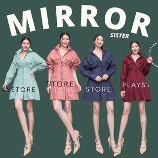 Code : 10216.4 เดรสเชิ้ตไปงาน เดรสแบบน่ารัก เดรสเชิ้ต งานป้าย mirrorsister