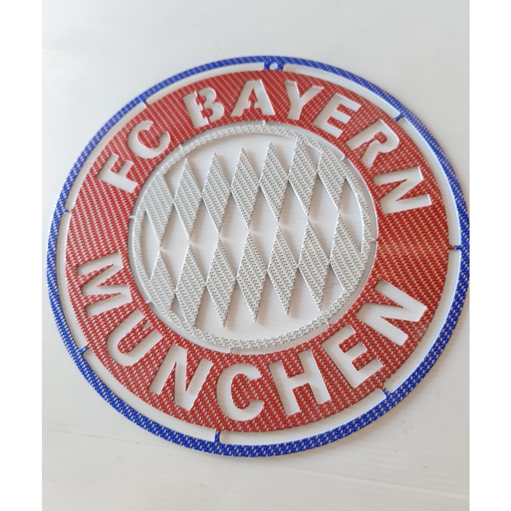 bayern-munchen-โลโก้บาเยิร์นมิวนิค-ขนาด-30-30-cmวัสดุเหล็กตัดเลเซอร์เคฟล่าพ่นสี-2k-พ่นรถยนต์ภายนอกทนแดดทนฝนทนติดตั่งง่าย