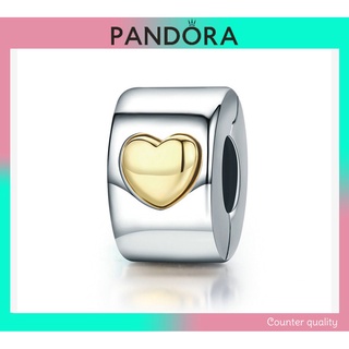 Pandora เครื่องประดับ สร้อยข้อมือ แบบคลิปหนีบ รูปหัวใจ สไตล์คลาสสิก ของขวัญวันเกิด สําหรับสุภาพสตรี p825