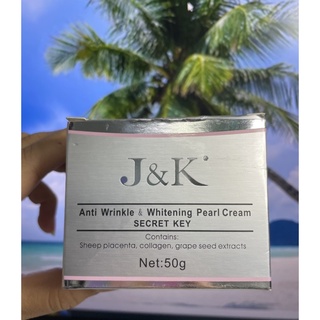 ครีมไข่มุก ครีมหน้าขาว ครีมไล่ฝ้า J&amp;K Anti Wrinkle and Whitening Pearl Cream 50g