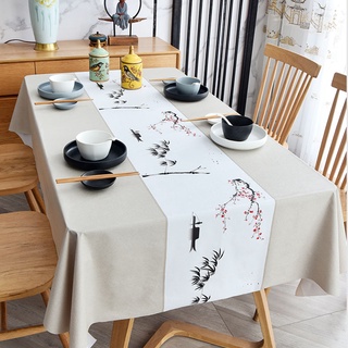 ผ้าปูโต๊ะ PVC กันน้ำและกันน้ำมัน ผ้าปูโต๊ะจีน สี่เหลี่ยมผืนผ้า